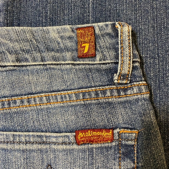 7 For All Mankind Women’s Distressed Blue Boot Cut Jeans Size 30 - Picture 9 of 16